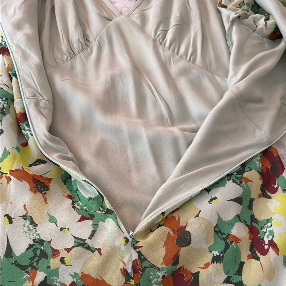 Anthropologie Floral Print V-Neck Women's Dress - Picture 13 of 16